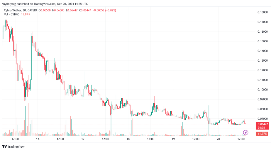 CYBRO در ۲۴ ساعت پس از لیست شدن در صرافی - ۱